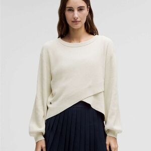 Lululemon Reversible Crossover Sweater - Color: Bone - Size Large